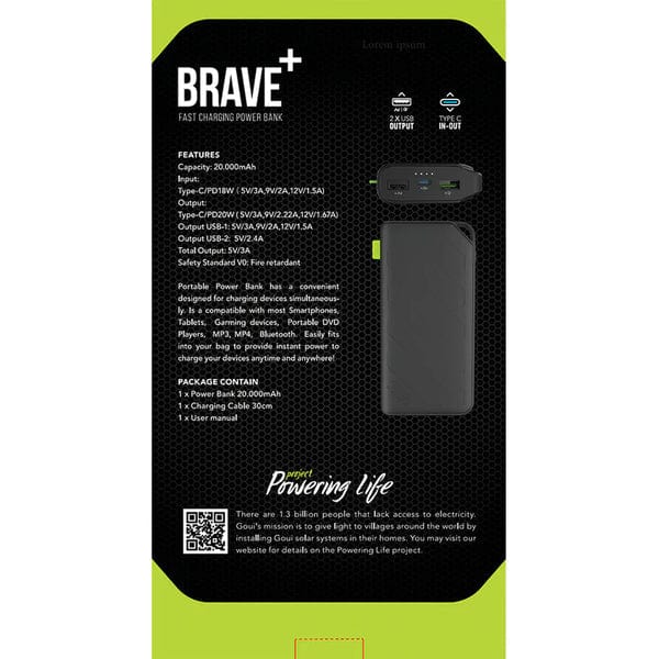 Goui Brave Plus 20 - Batterie Externe 20,000 mAh 20W - Image 3